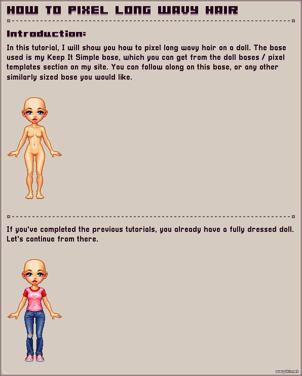 How to pixel long wavy hair introduction