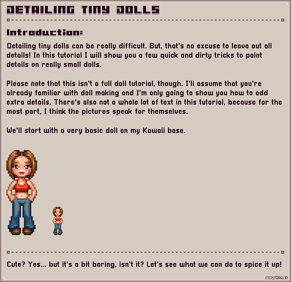 Detailing tiny dolls introduction